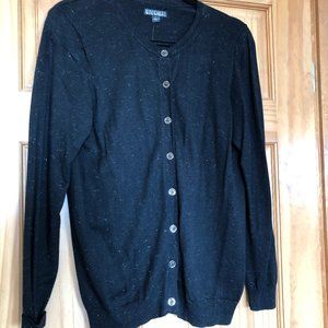 NIcole Miller Black & Silver Cardigan NWOT
